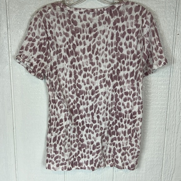 J. Crew White and Purple Leopard Print Top Medium - Picture 4 of 4